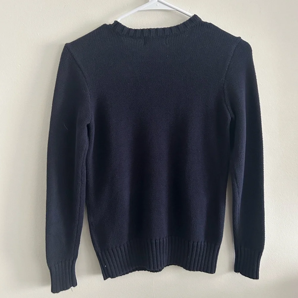Polo Ralph Lauren Boys’ Navy Blue Cotton Crewneck Sweater